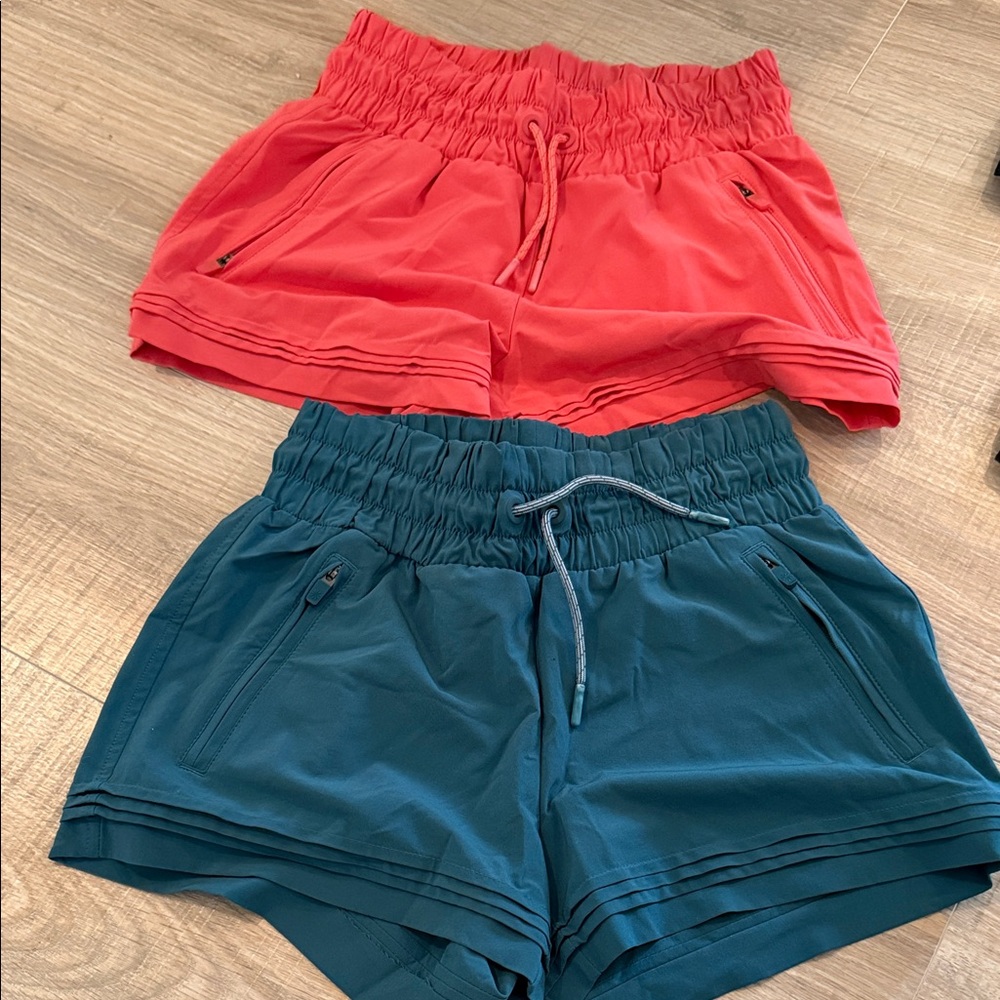 Athleta Coral and Teal Kids Shorts